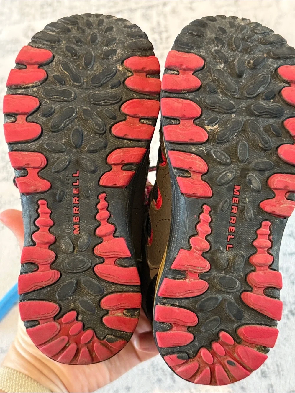 Merrell Kids Brown & Red tall Trail hiking boots